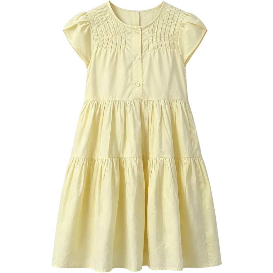 Disney Kids Dresses Crew Neck Thin Midi Skirt Non Stretch