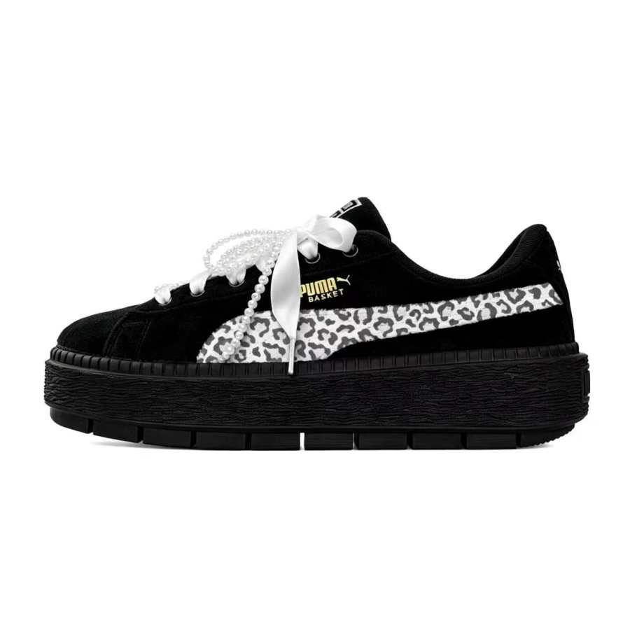 PUMA Platform Trace Skateboard Shoes Women's Low Top Pink