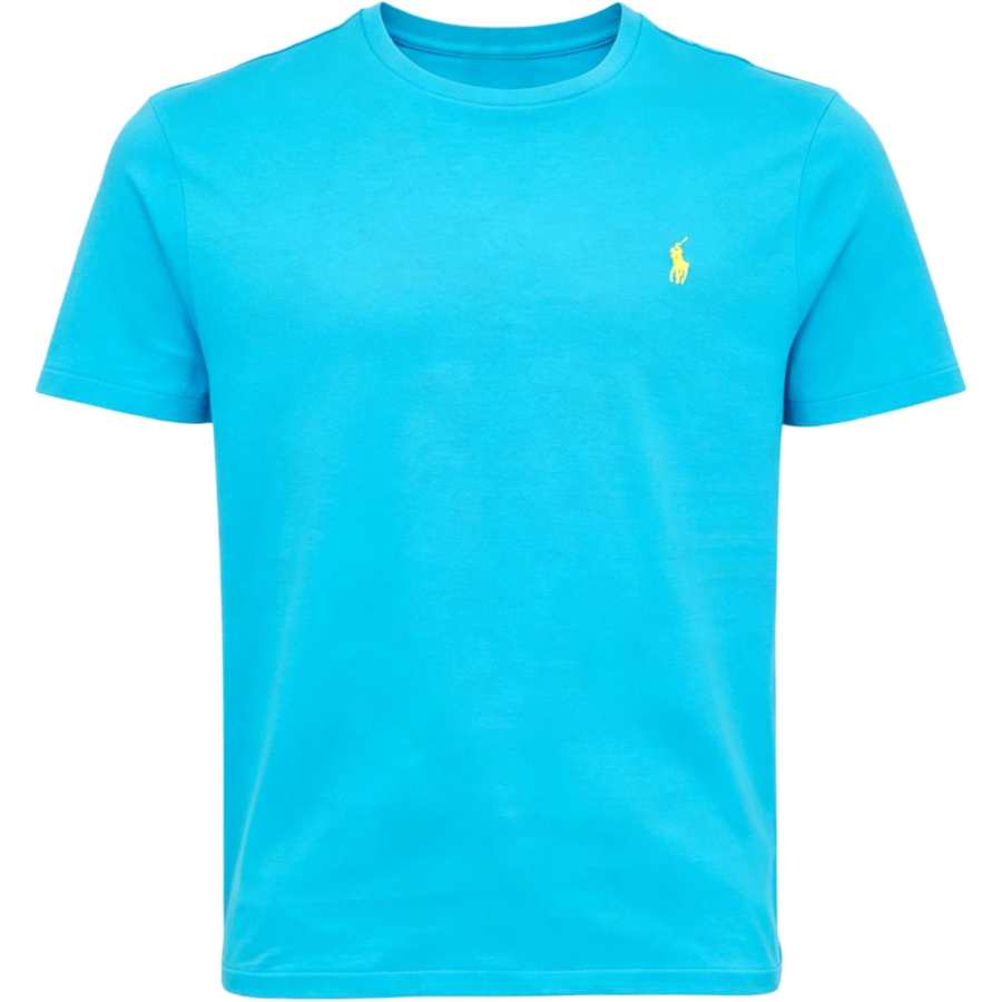 Polo Ralph Lauren T Shirts Men's Sapphire Blue Crew Neck Moderate Nipped In Waist