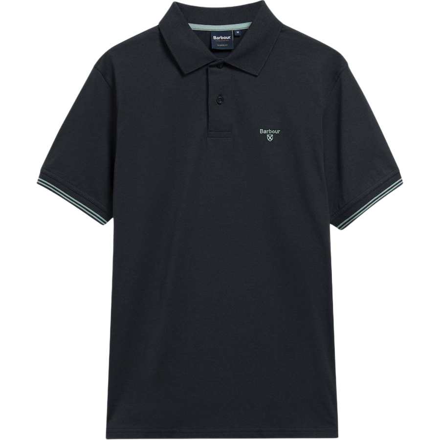 BARBOUR Polo Shirts Men's Marine Blue Polo Collar Moderate Straight Fit