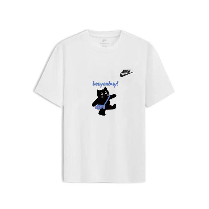 Nike Nike Sportswear T Shirts Men's White Crew Neck Moderate Straight Fit