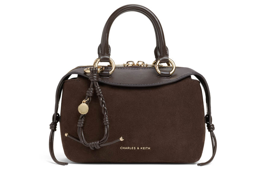 CHARLES&KEITH Synthetic Leather Handbag Small Women's Coffee Brown