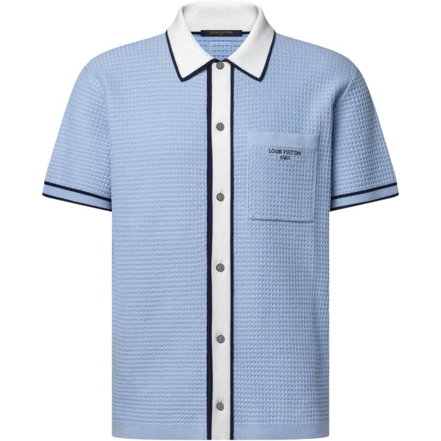 LOUIS VUITTON Shirts Men's Blue Moderate Straight Fit
