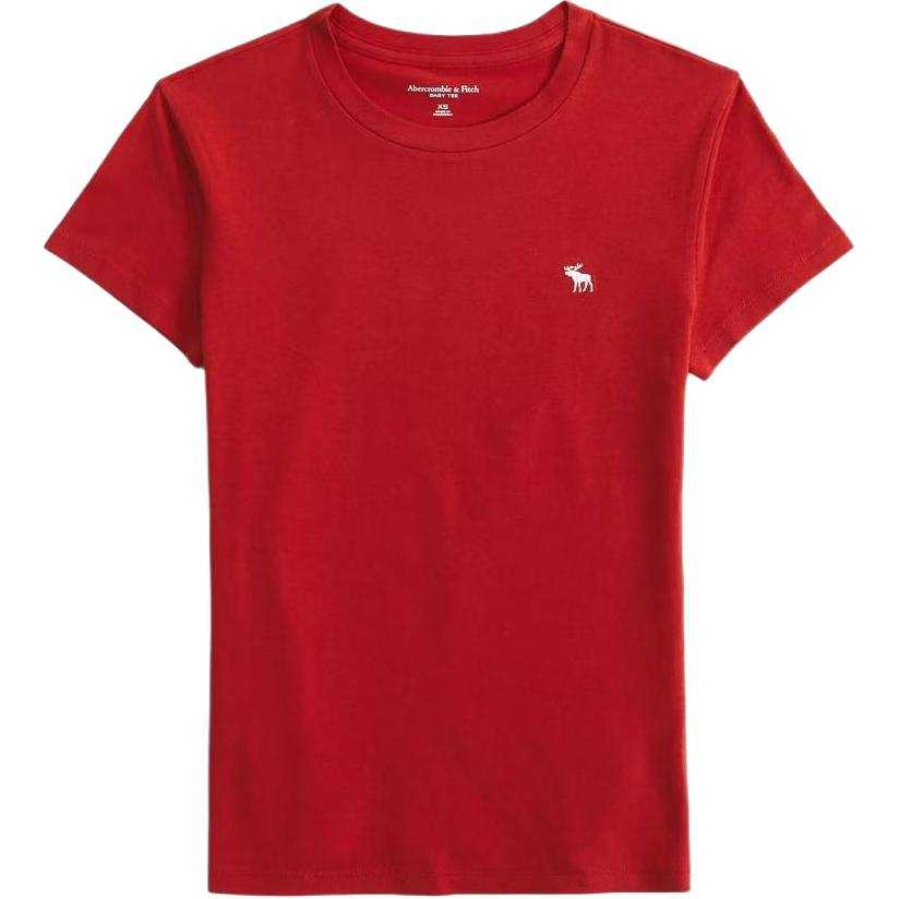 Abercrombie&Fitch T Shirts Women's Red Crew Neck