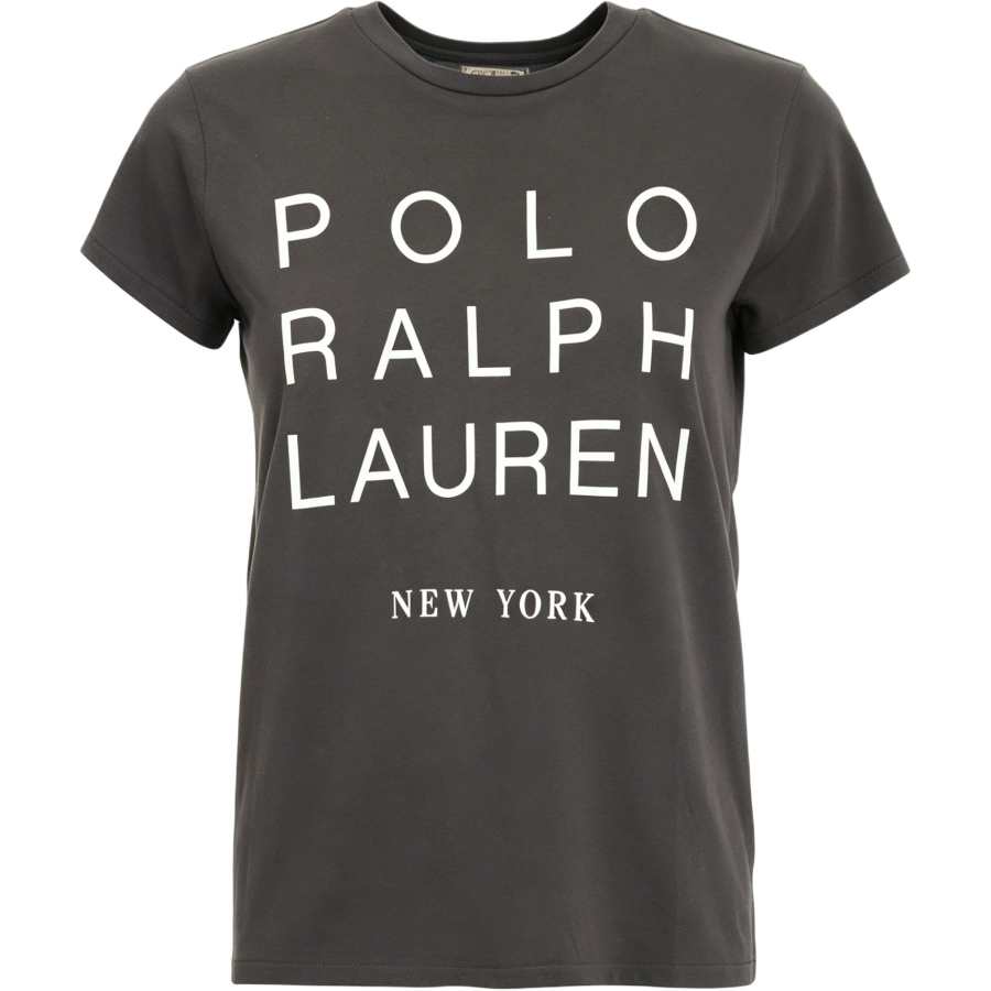Polo Ralph Lauren T Shirts Women's Gray Crew Neck Moderate Straight Fit