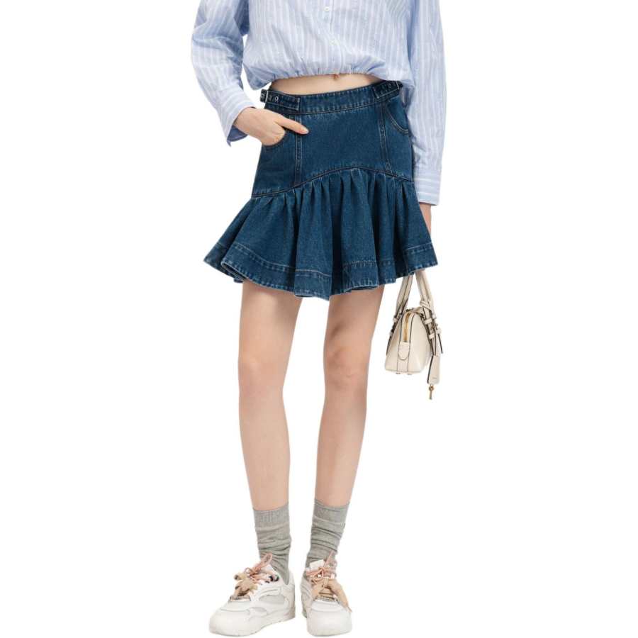PINKO SS26 Denim Short Skirts Women's