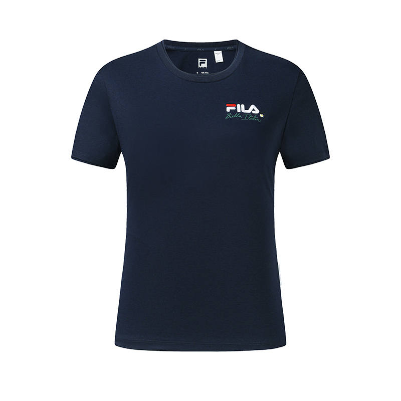 FILA Tennis T Shirts Women's Smoke Blue Crew Neck Moderate