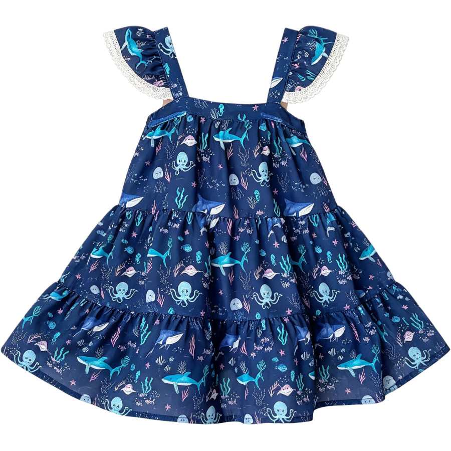 Disney Pre School Dresses Square Collar Thin Short Skirt Non Stretch