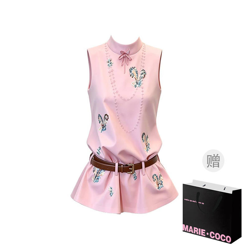 MARIE·COCO Two Piece Skirt Sets Women's Stand Collar Moderate Short Skirt