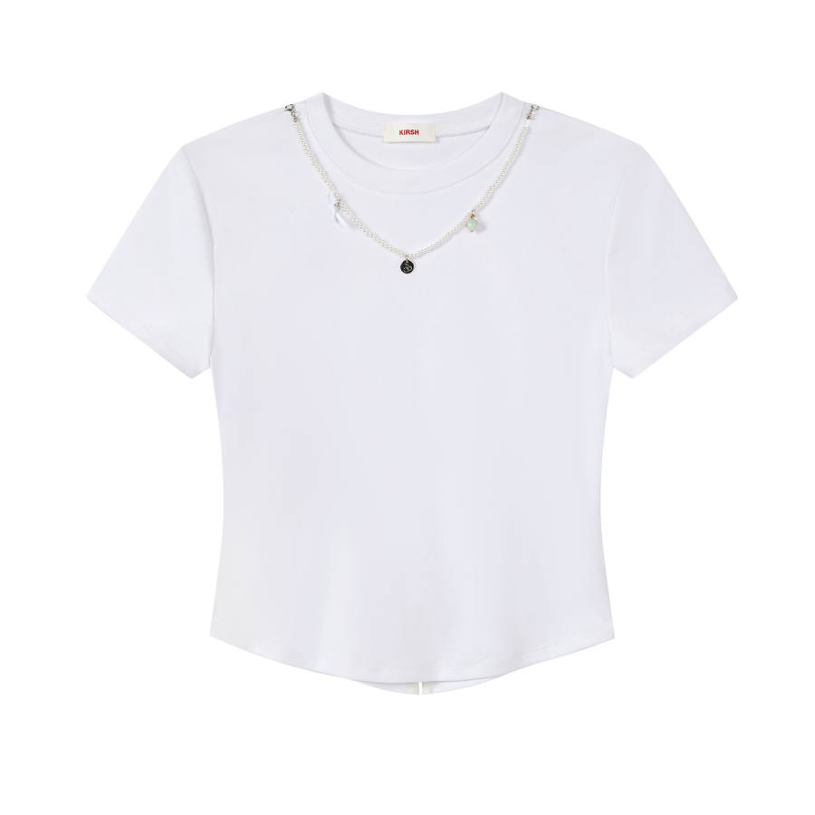 Kirsh T Shirts Women's White Crew Neck Moderate