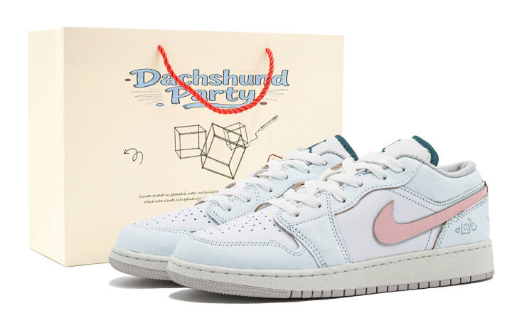 Jordan Jordan Air Jordan 1 Blue Prologue Low top Basketball Shoes Unisex Light Blue