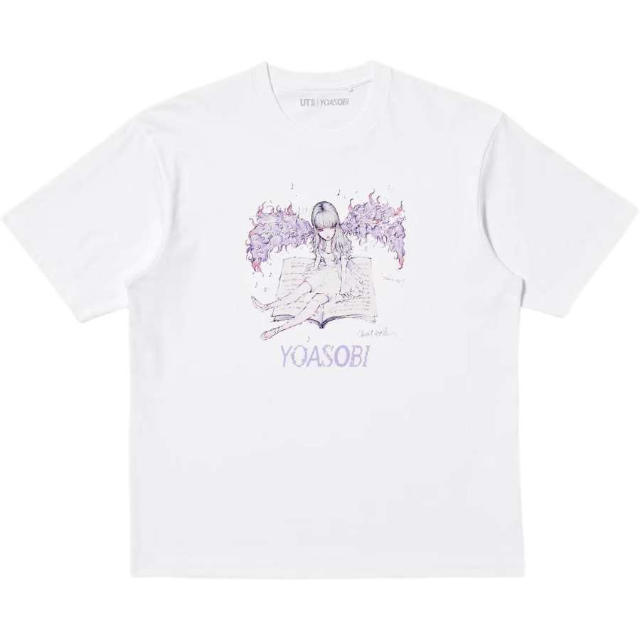 UNIQLO X YOASOBI UT T Shirts Men's White Crew Neck