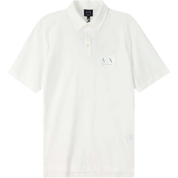 ARMANI EXCHANGE Polo Shirts Men's Ecru Polo Collar Moderate