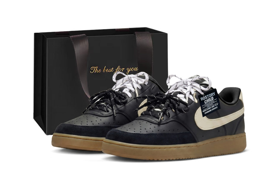 Nike Nike Court Vision Skateboard Shoes Unisex Low Top Black White