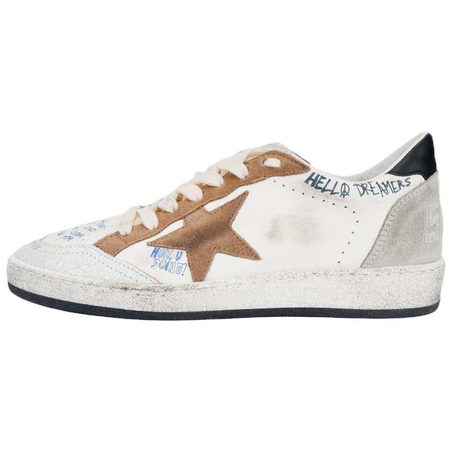 Golden Goose Ball Star Leather Low top Skateboard Shoes Women's White