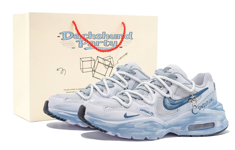 Nike Nike Air Max Fusion Cushioning Abrasion Resistant Low top Running Shoes Women's Blue White