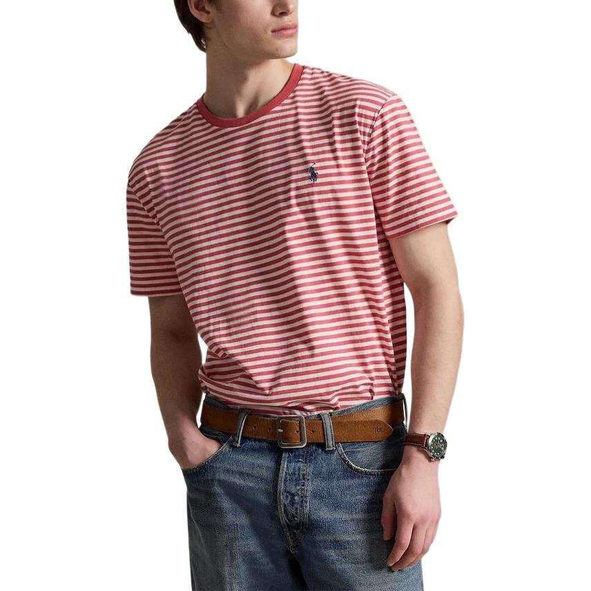 Polo Ralph Lauren T Shirts Men's Red Crew Neck Moderate Straight Fit