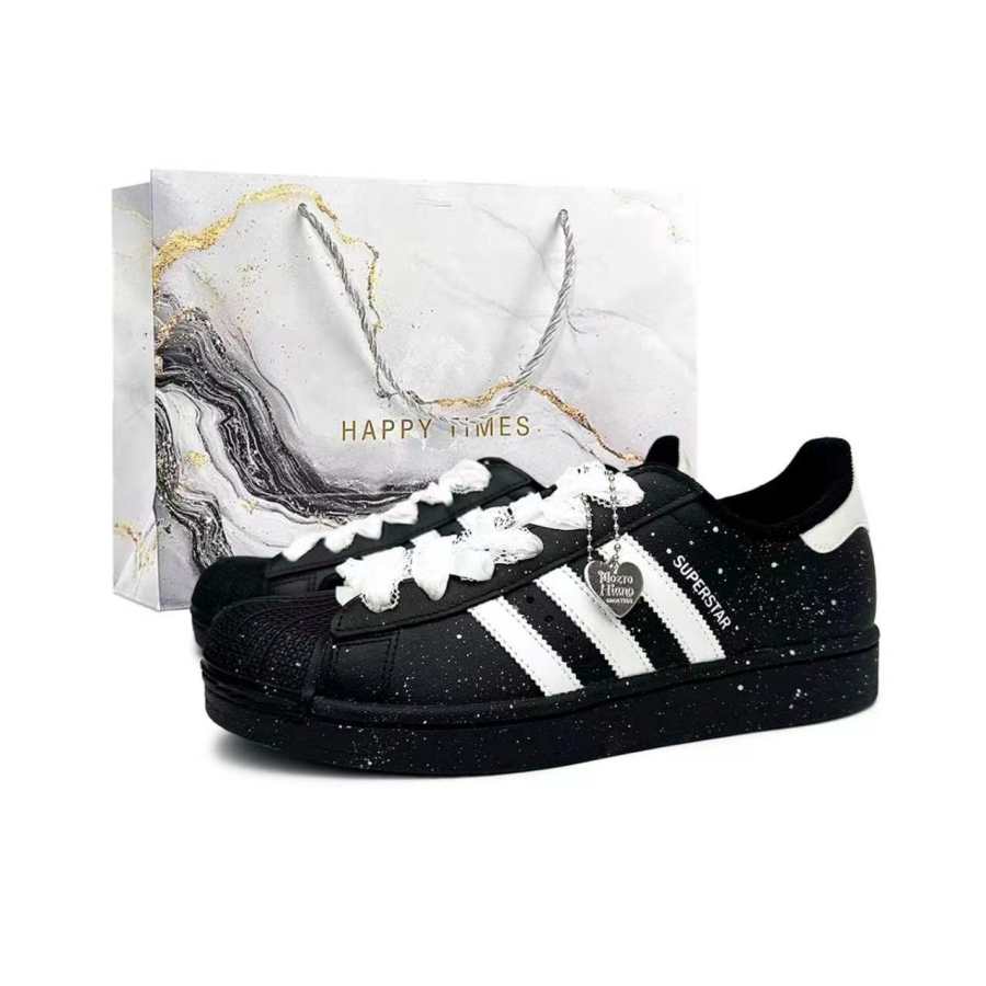Adidas Originals Superstar 2 Skateboard Shoes Unisex Low Top Black/Silver