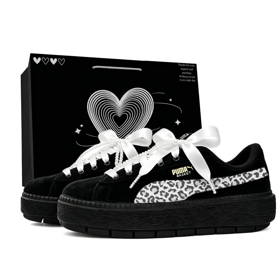 PUMA Platform Trace Skateboard Shoes Women's Low Top Pink