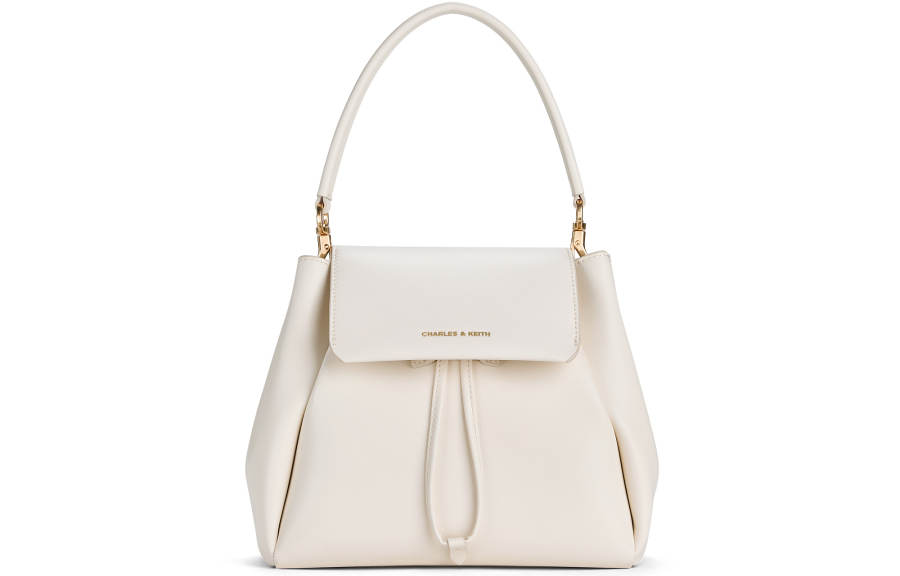 CHARLES&KEITH CHARLES&KEITH Pu Backpack Medium Women's Milk White