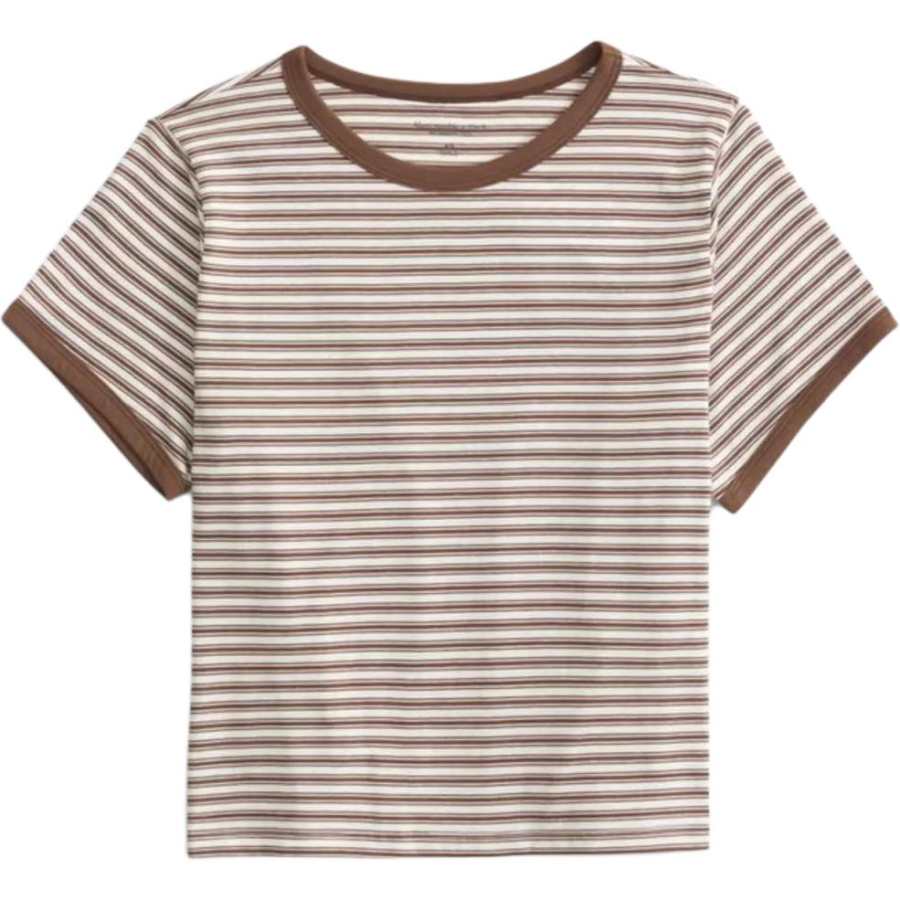 Abercrombie&Fitch T Shirts Women's Brown Crew Neck