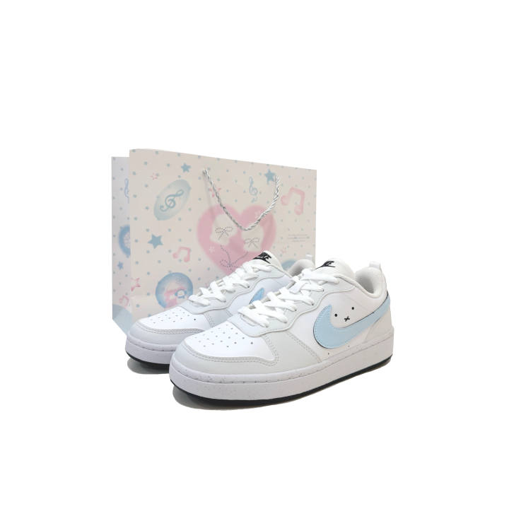 Nike Nike Court Borough Miffy Bunny Abrasion Resistant Abrasion Resistant Low top Skateboard Shoes Blue Gray Kids'