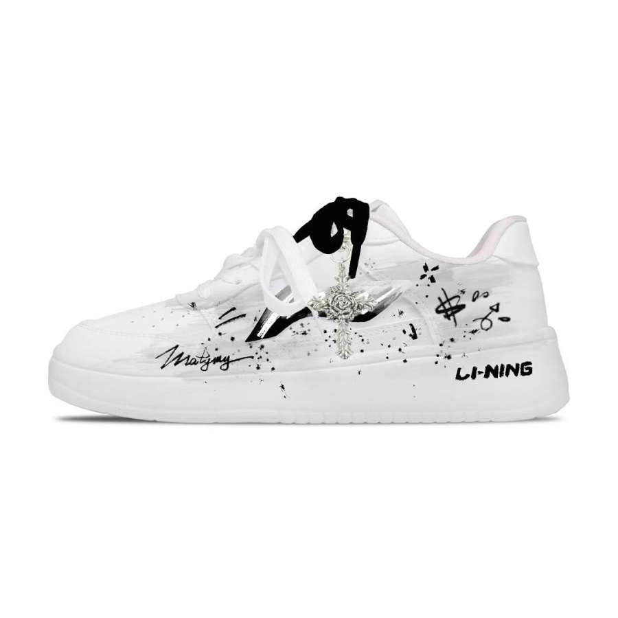 Li-Ning Li Ning Floating Boat Skateboard Shoes Women's Low Top White Black