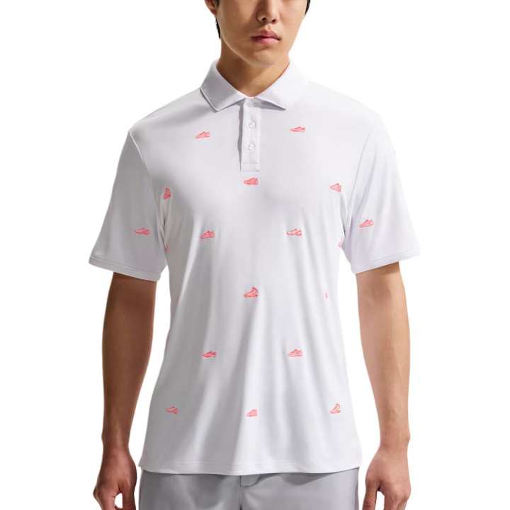 Nike Nike Dri Fit Polo Shirts Men's White/Fiery Lava Polo Collar Moderate Other