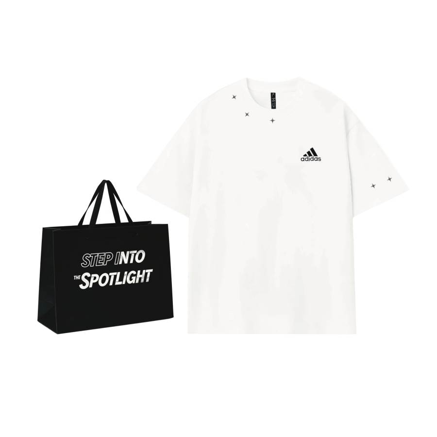 Adidas Adidas MUST HAVES T Shirts Unisex White Exclusive Shopping Bag Crew Neck Moderate