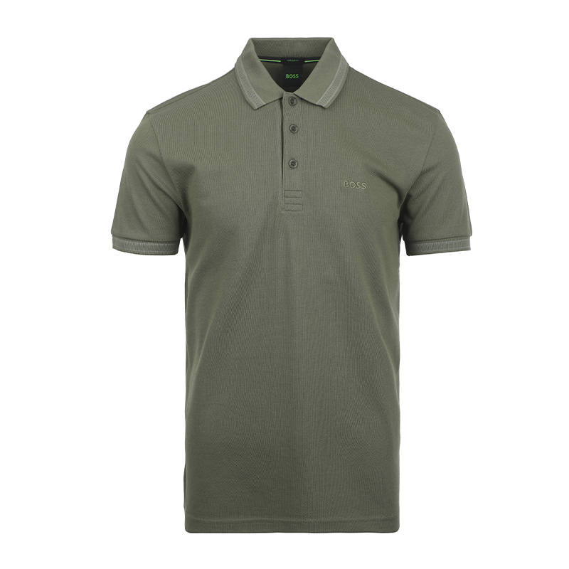 HUGO BOSS Polo Shirts Men's Green Polo Collar Moderate Other