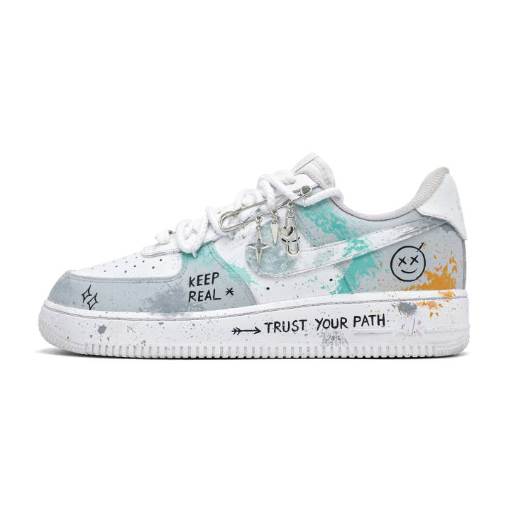 Nike Nike Air Force 1 Skateboard Shoes Unisex Low Top Gray/White