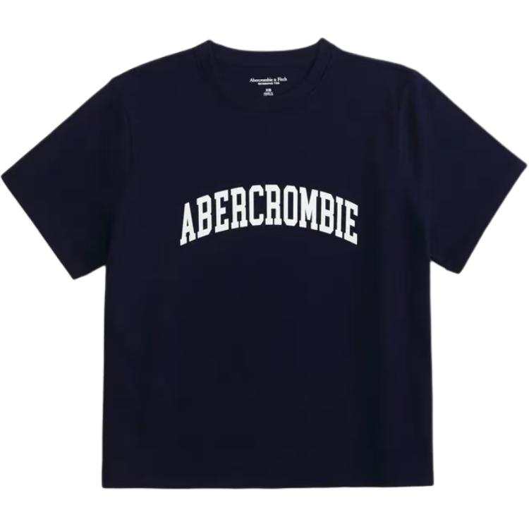 Abercrombie&Fitch T Shirts Women's Navy Blue Crew Neck
