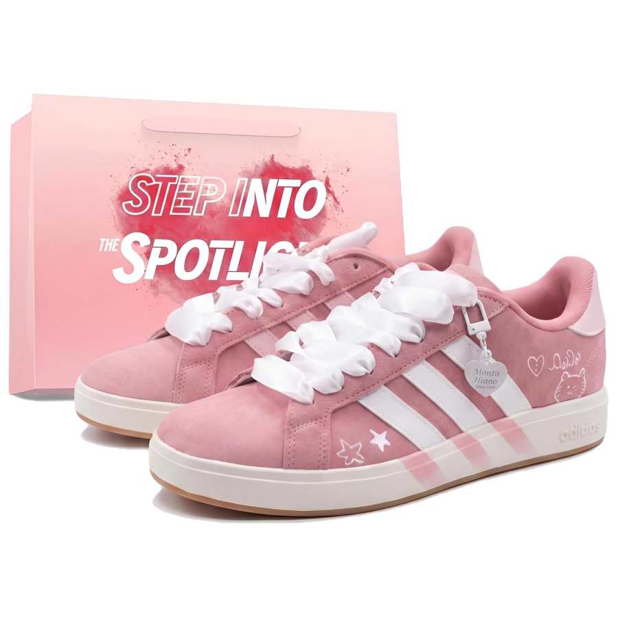 Adidas Adidas Grand Court Base 00s Low top Skateboard Shoes Unisex Pink White