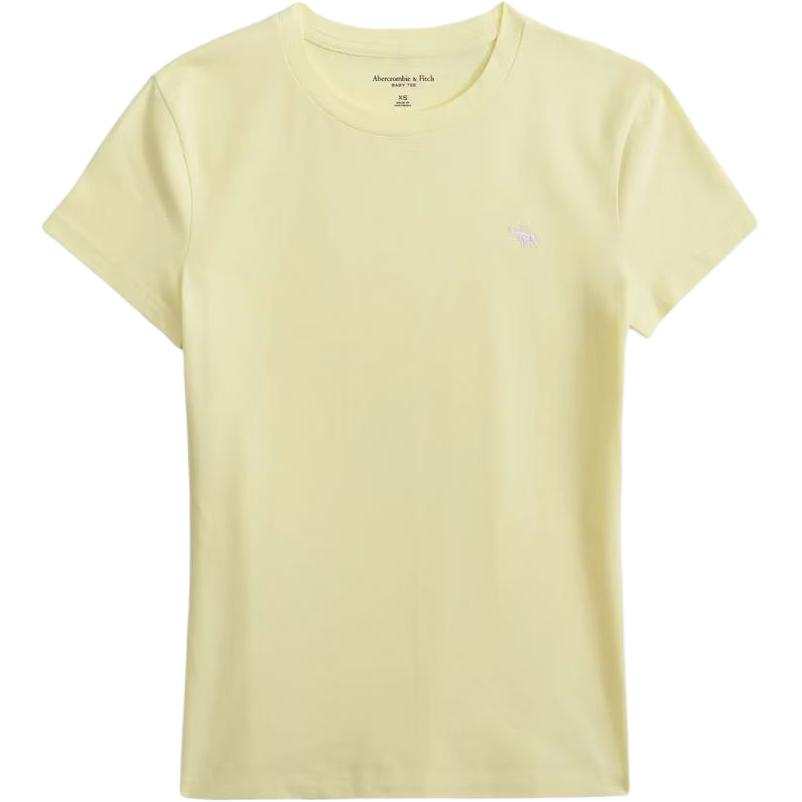 Abercrombie&Fitch T Shirts Women's Yellow Crew Neck