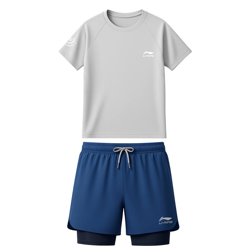 Li-Ning Li Ning Men's Swimwear Men's 834 Light Gray+607 Blue Set Moderate Other