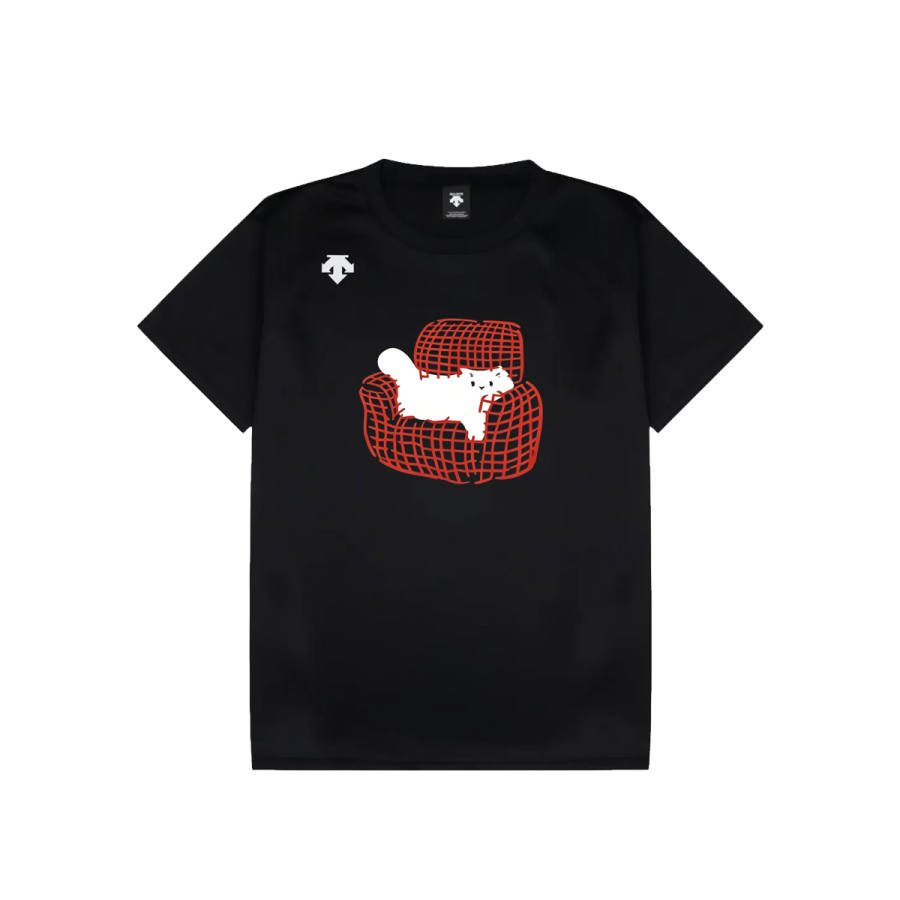 DESCENTE T Shirts Unisex Black Crew Neck Moderate