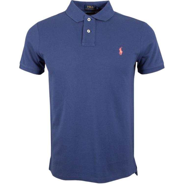 Polo Ralph Lauren Polo Shirts Men's Marine Blue Polo Collar Moderate Straight Fit