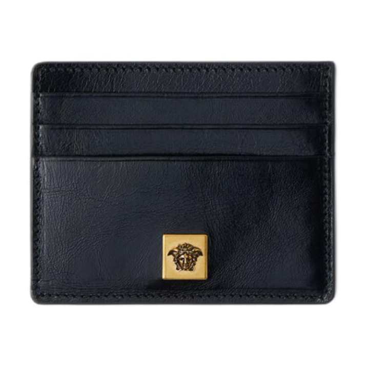 VERSACE VERSACE Cow Leather Card Holder Men's Black