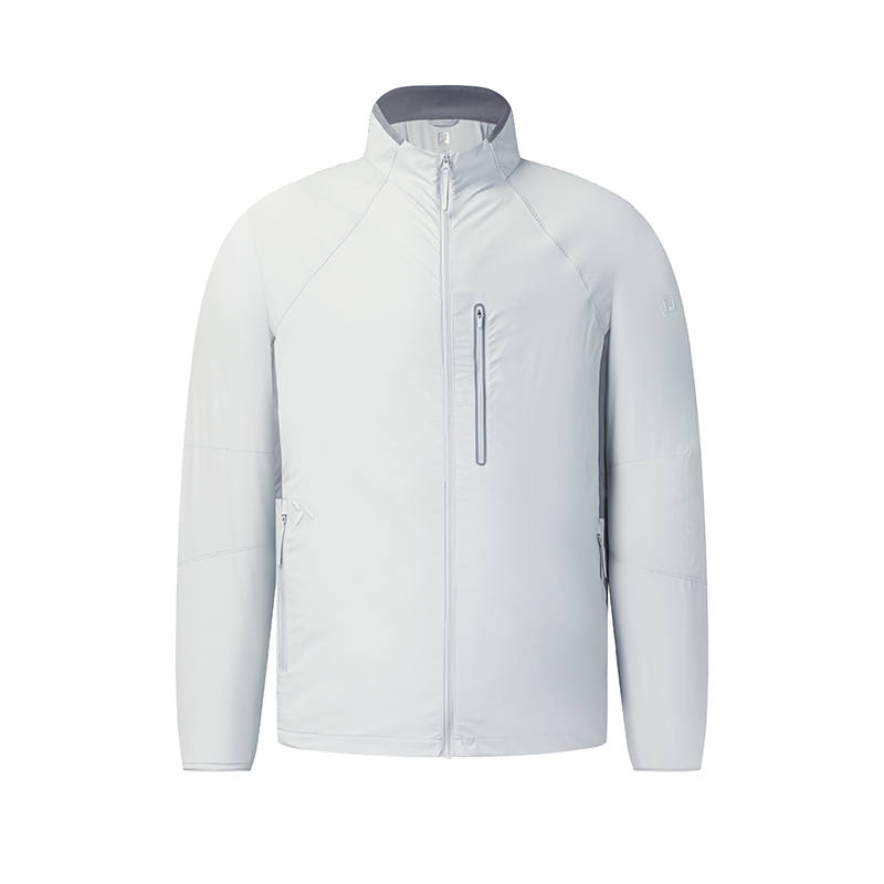 FILA Fitness Jackets Men's Hong Kong Mist Gray V Neck Moderate Straight Fit
