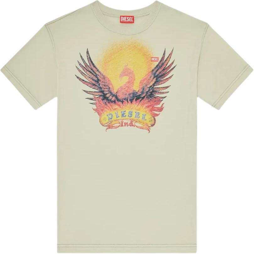 DIESEL T Shirts Men's Beige Crew Neck Moderate
