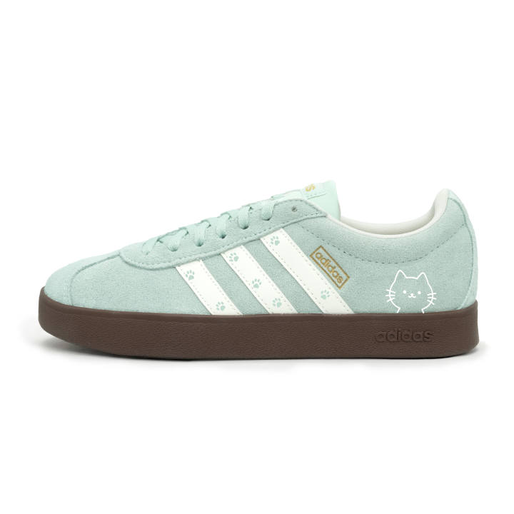 Adidas Adidas VL COURT 2.0 German Army Trainers Unisex Low Top Light Blue & White & Brown