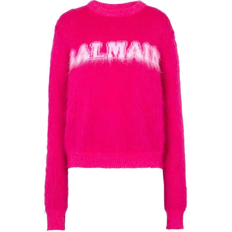 BALMAIN BALMAIN Logo Jacquard Crewneck Knitted Jumper