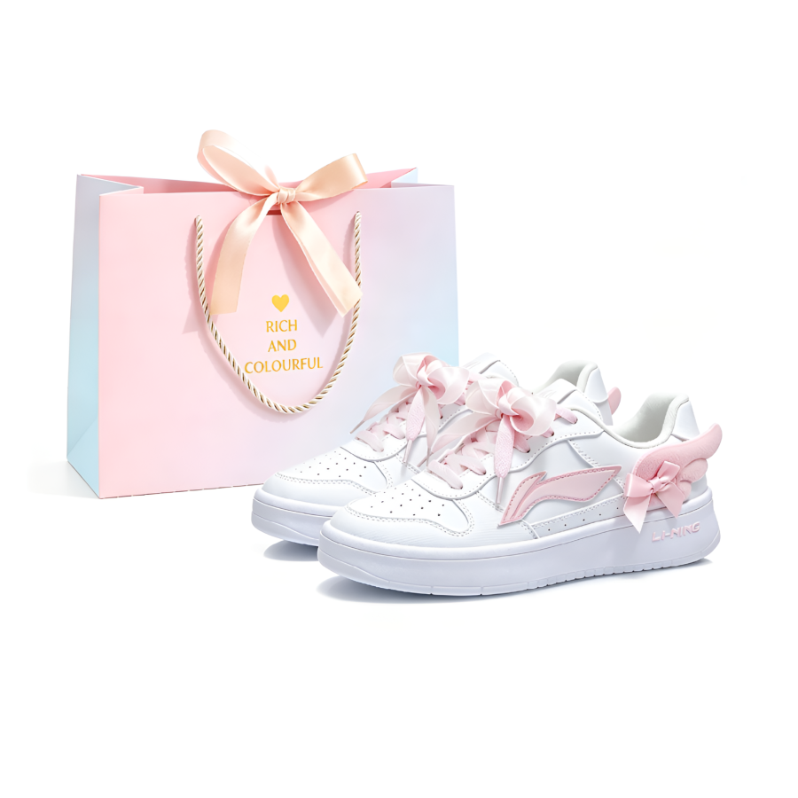 Li-Ning Li Ning Floating Boat Skateboard Shoes Women's Low Top Pink White