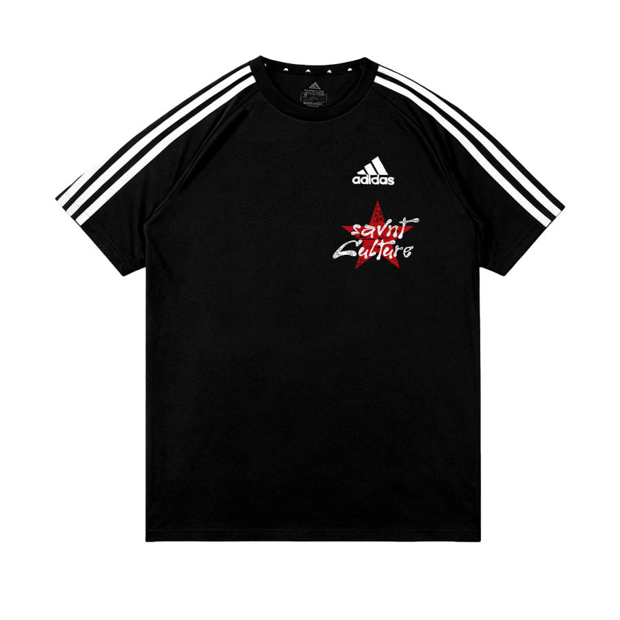 Adidas Adidas Football T Shirts Unisex Black Crew Neck Thin