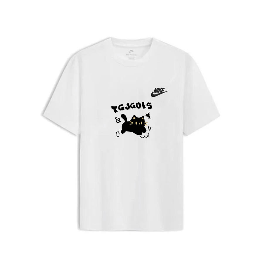 Nike Nike Sportswear T Shirts Men's White Crew Neck Moderate Straight Fit
