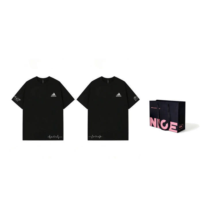 Adidas Adidas MUST HAVES T Shirts Unisex Black Set Crew Neck Thin Straight Fit