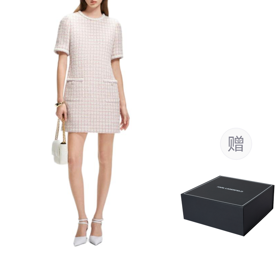 KARL LAGERFELD / Karl Lagerfeld Jeans Short Sleeved Dress Women's Pink White