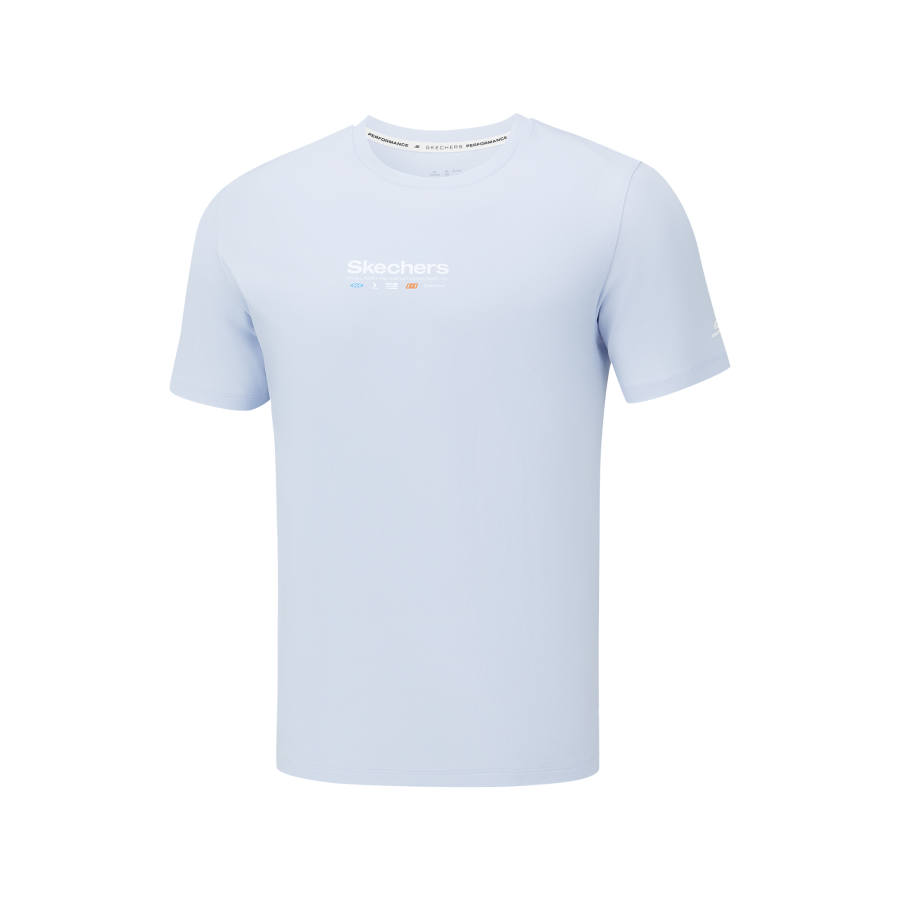 Skechers T Shirts Men's Iodine Blue/026P Crew Neck
