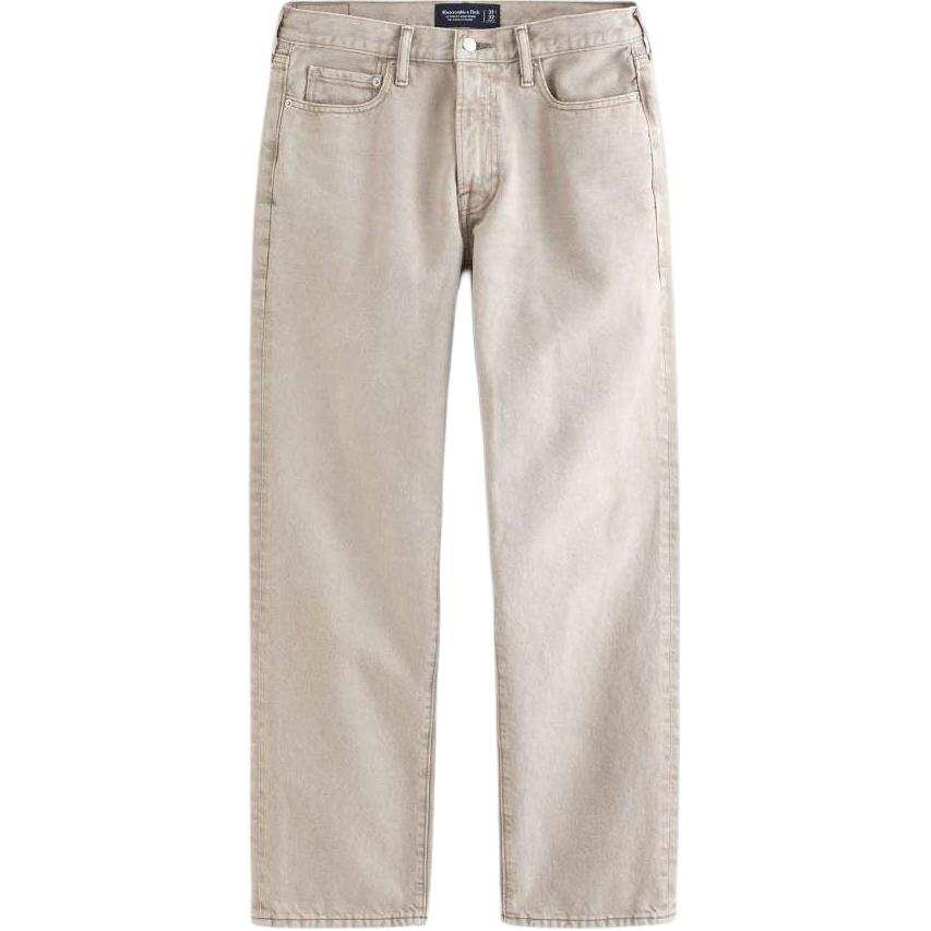 Abercrombie&Fitch Jeans Men's Light Gray Brown Washed Straight Fit Pants