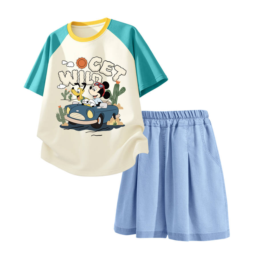 Disney Kids Casual Sportswear Crew Neck Thin Stretch
